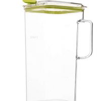 Komax Tritan Plastic Pitcher With Lid | 2-quart (64-oz) Compact Water Pitcher With Green Lid | Perfect for Tea, Lemonade, Milk, Sangria Pitcher | Clear, BPA-Free, Space Saving Water Pitcher