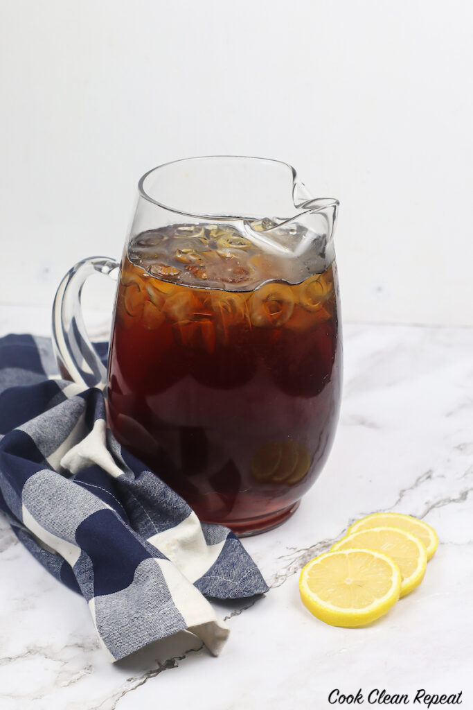 a pitcher of sweet tea ready to share