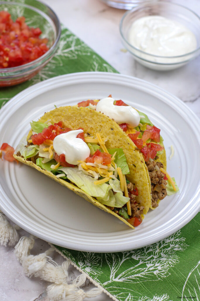 Easy Turkey Tacos with toppings