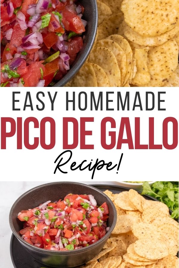 pin showing finished pico de Gallo with images top and bottom