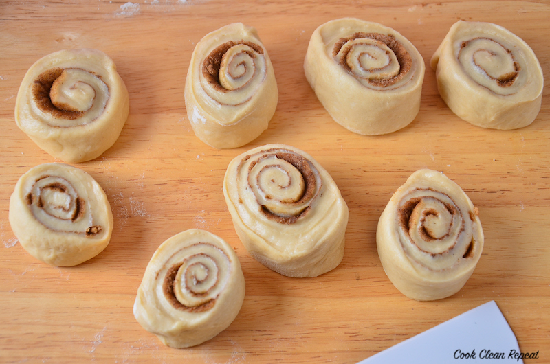 sliced rolls ready to proof and bake
