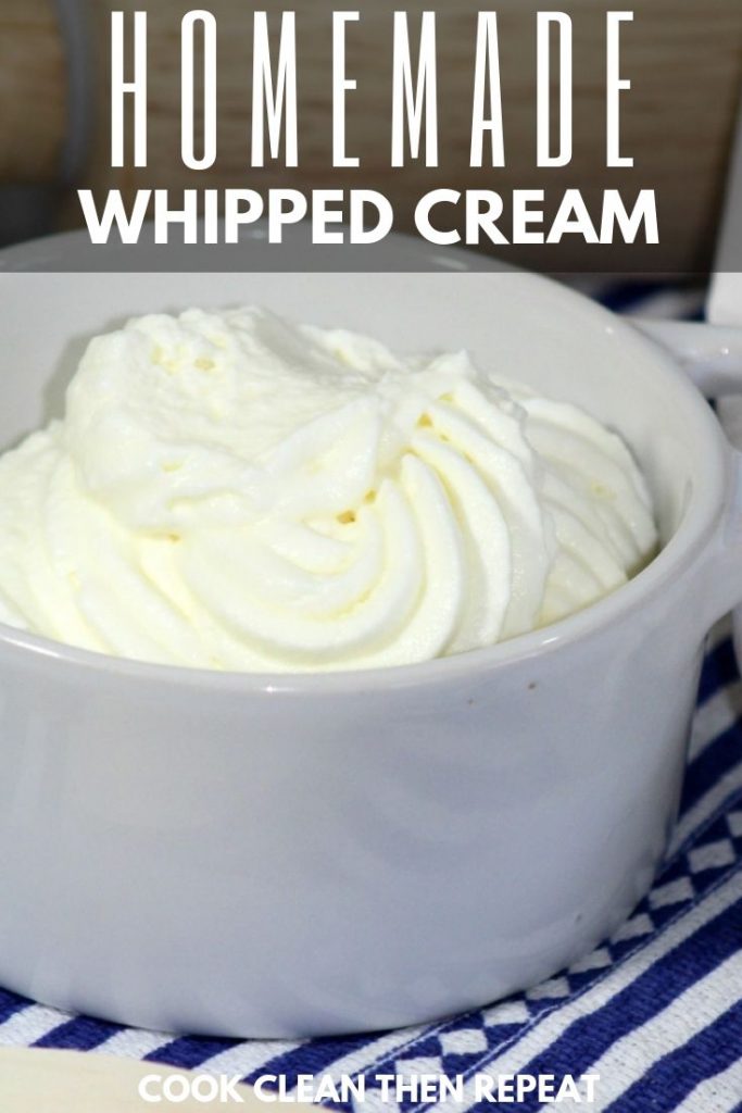 Pin of homemade whipped cream