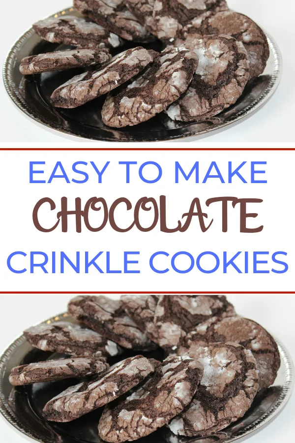 You can make soft and chewy crinkle cookies with just four simple ingredients. Start with your favorite cake mix and from there it just gets easier. These are a great cookie to enjoy with a cold glass of milk. #cookies #cookierecipes #cakemixcookies 