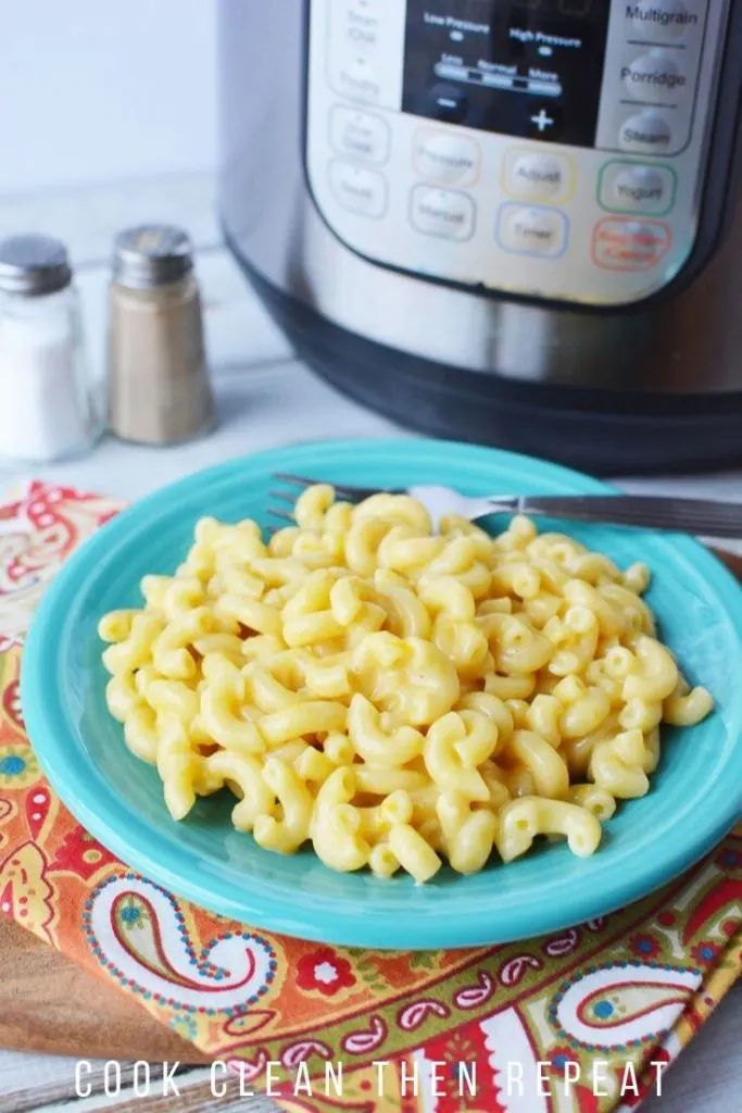 Instant Pot Mac and Cheese ready to eat.