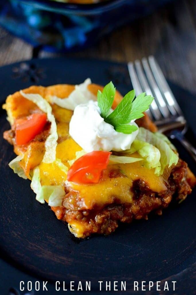 Tall image showing finished taco recipe.