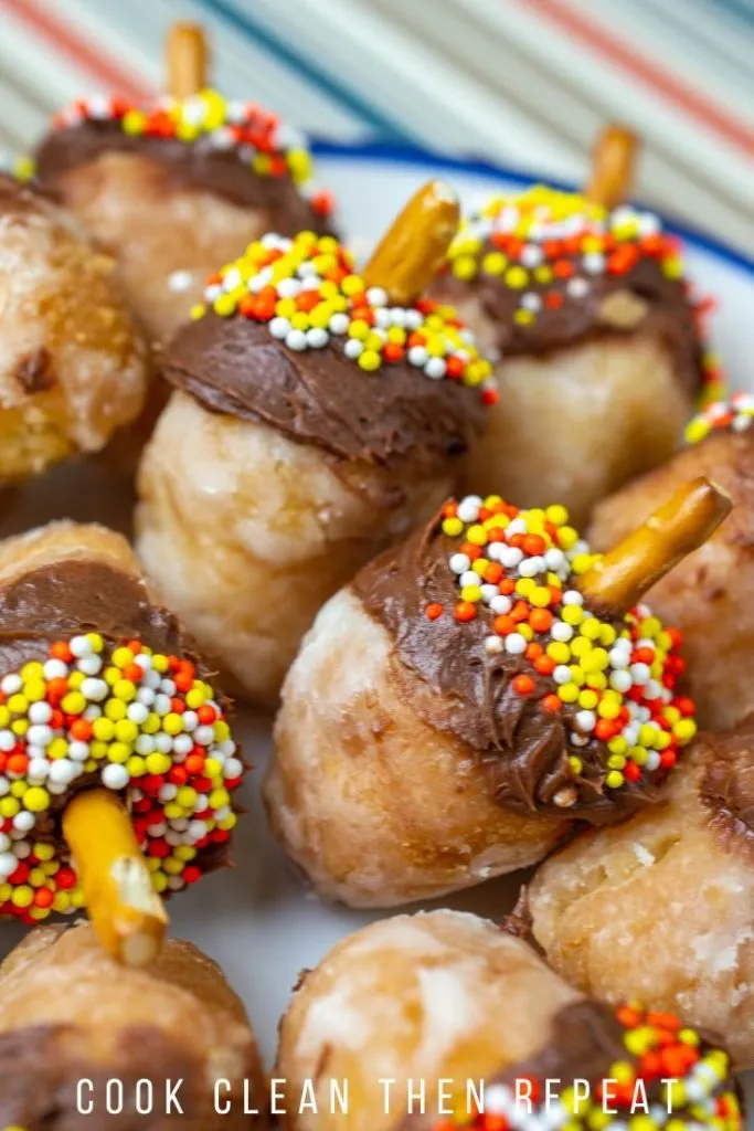 Close up shot of the finished donut holes recipe.