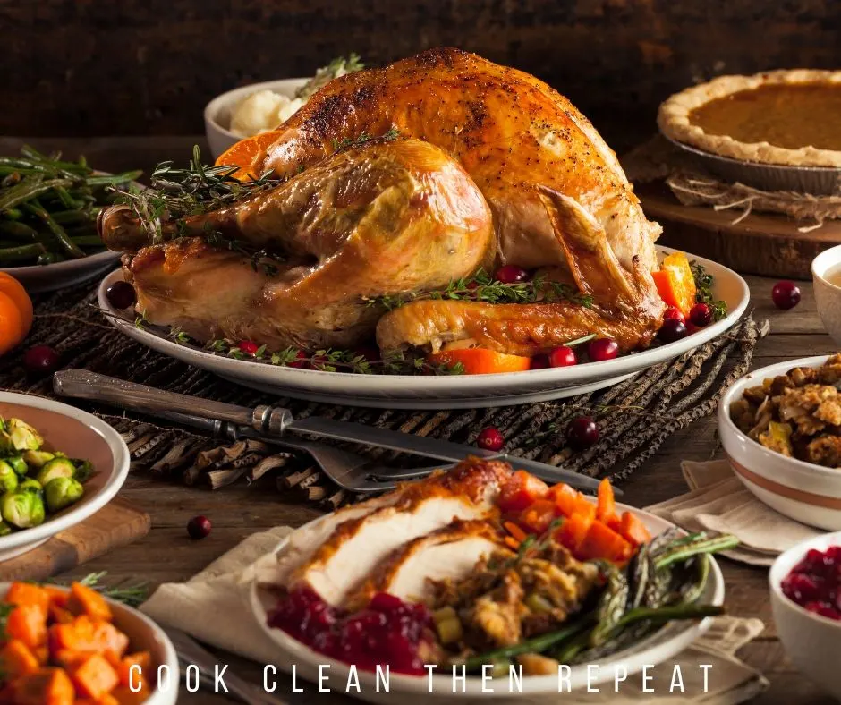 featured image showing a thanksgiving meal on the table ready to eat.