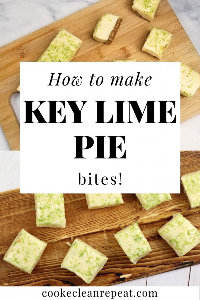 Another pin showing the finished key lime pie fudge.