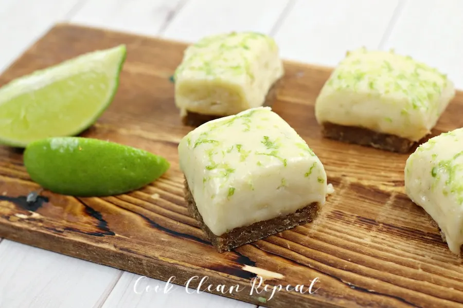 Featured image shows the finished key lime pie recipe for fudge.