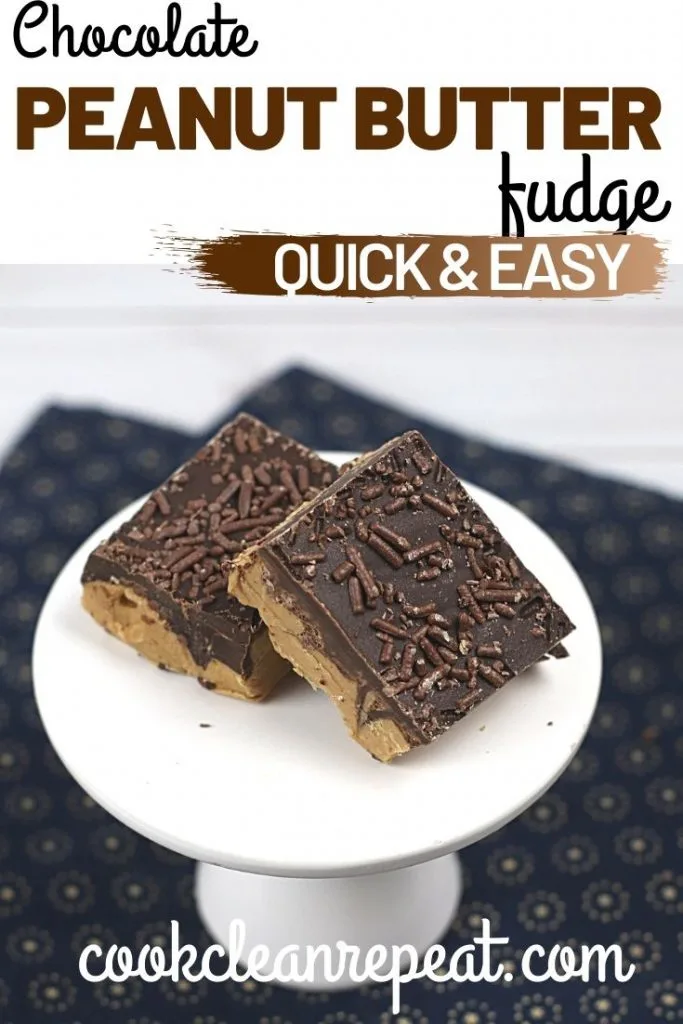 Another pin showing the finished fudge and the title at the top.