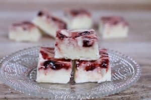 White Chocolate Fudge With Cherries - Cook Clean Repeat