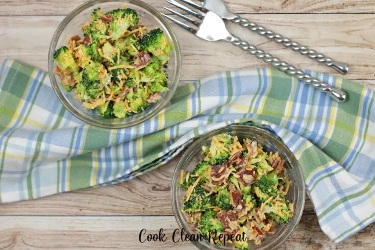Featured Image showing the finished Ruby Tuesday broccoli salad.