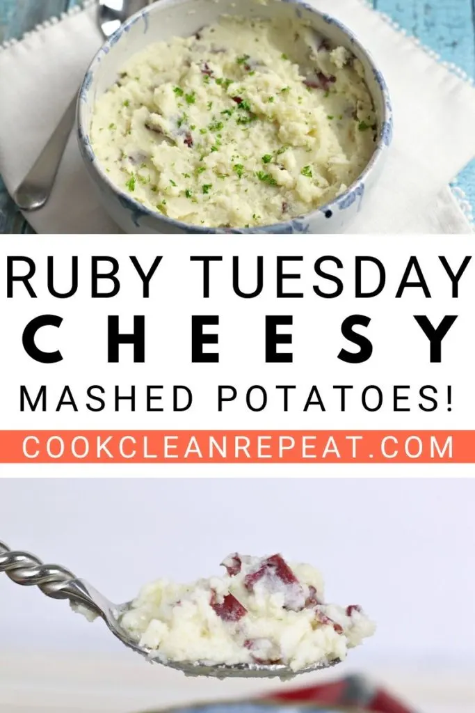 Another pin showing the finished ruby Tuesday mashed potatoes recipe. 
