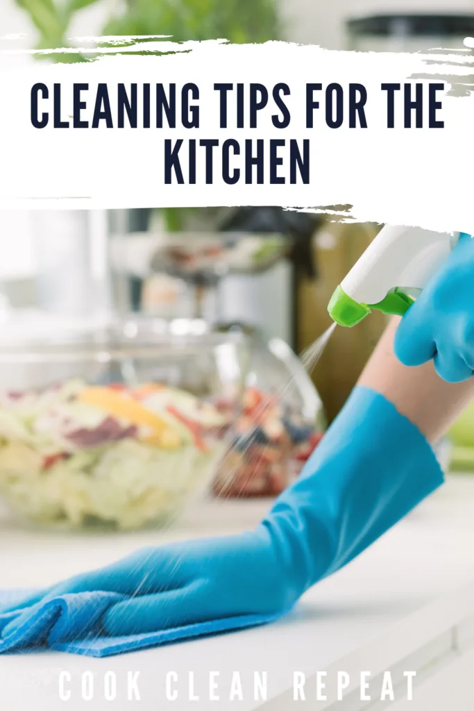 Another pin showing cleaning tips for kitchen in action