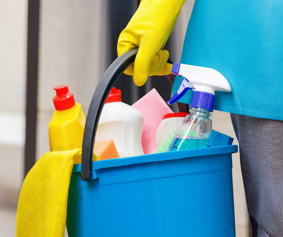 Featured image showing cleaning products ready to be used.