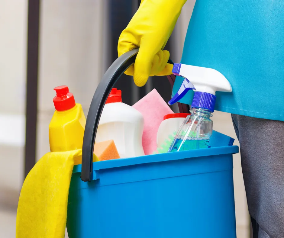 Featured image showing cleaning products ready to be used.