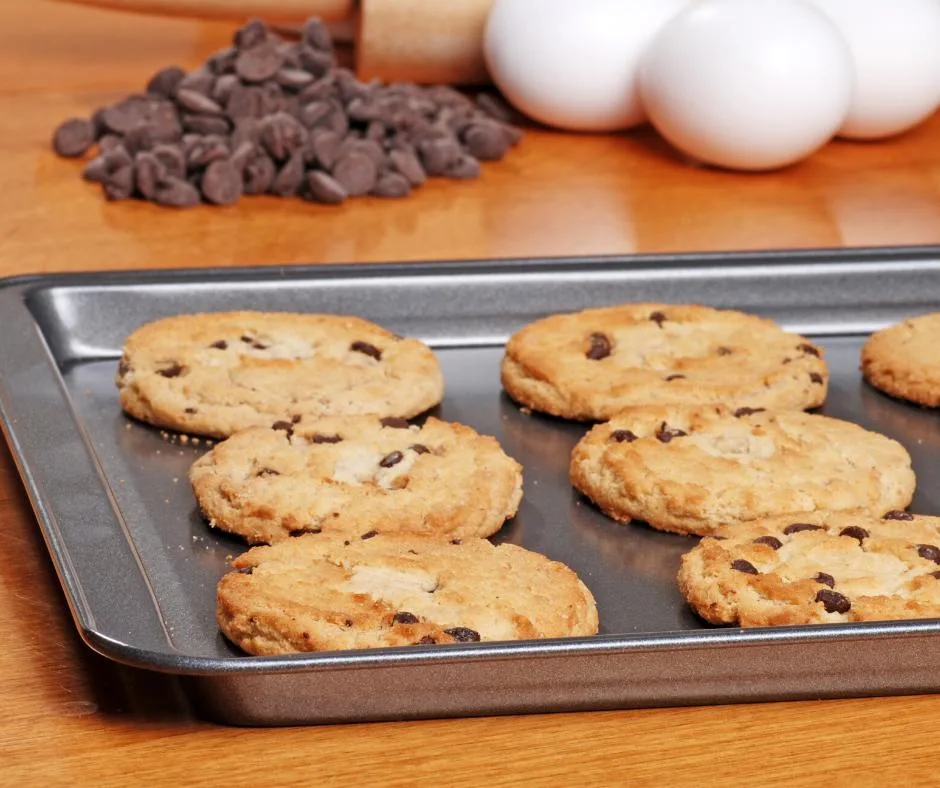 Featured image showing a cookie sheet so we can learn how to clean non stick cookie sheets!