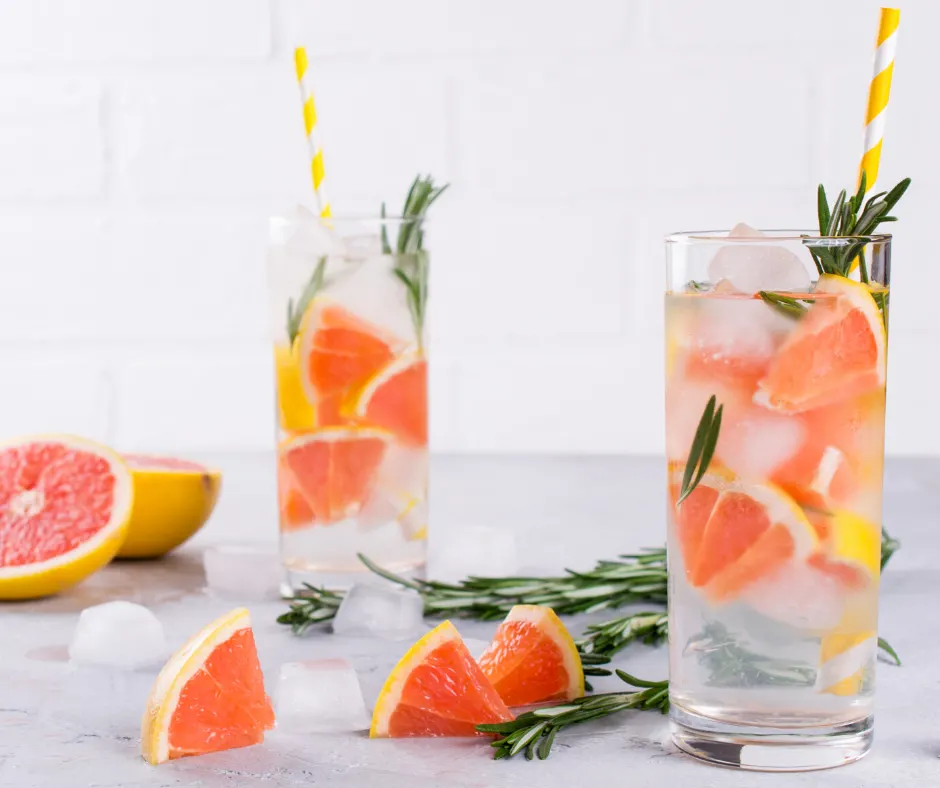 Featured image showing some infused water recipes ready to drink.