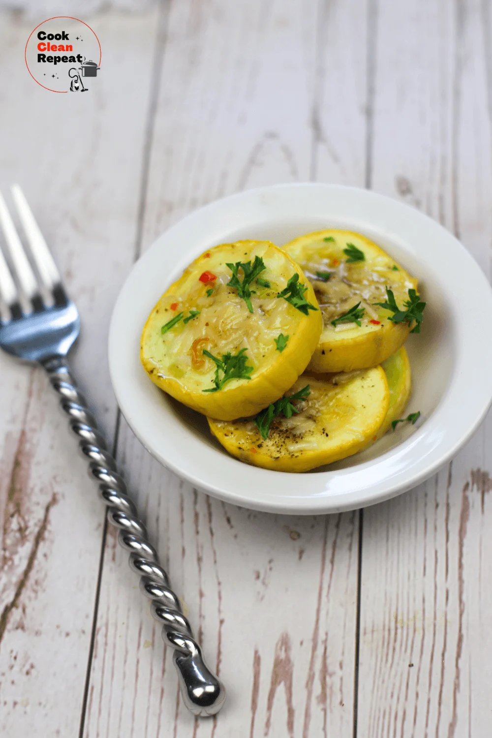 Baked Yellow Squash Recipe in plate
