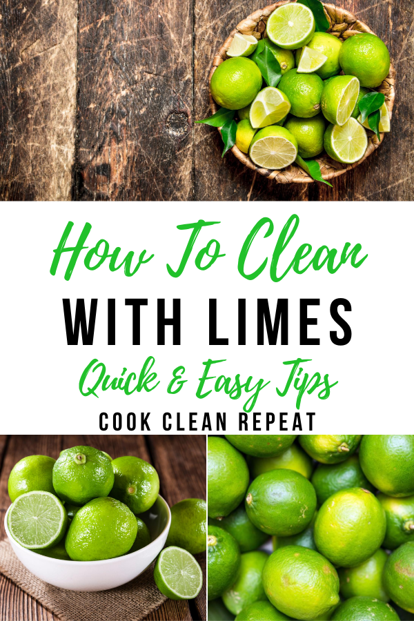 Pin showing some images that are for how to clean with limes.