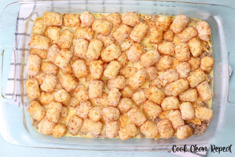 frozen tater tot layer added