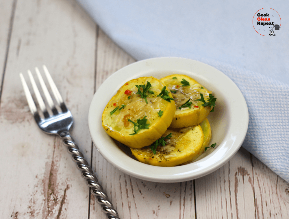 roasted yellow squash in plate