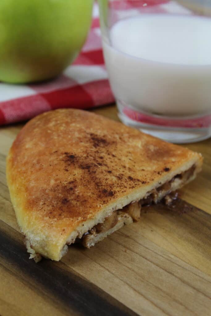 Apple Hand pies with canned pie filling ready to be eaten.