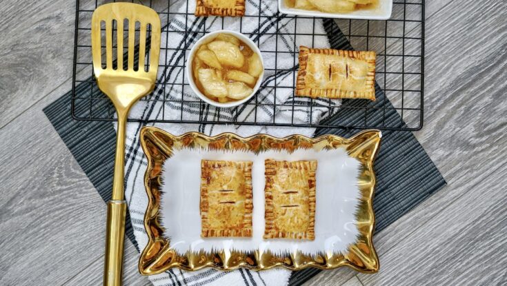 Featured image showing the finished apple hand pies with canned pie filling ready to eat.
