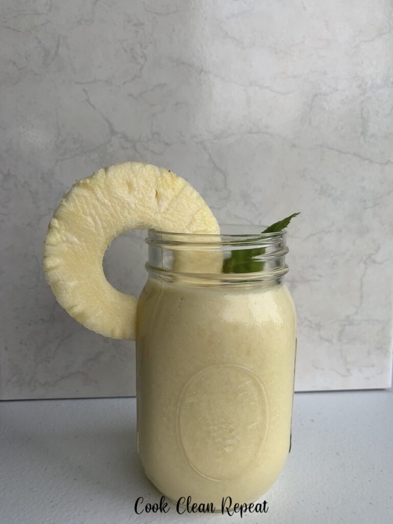 A look at the finished smoothie ready to be enjoyed.