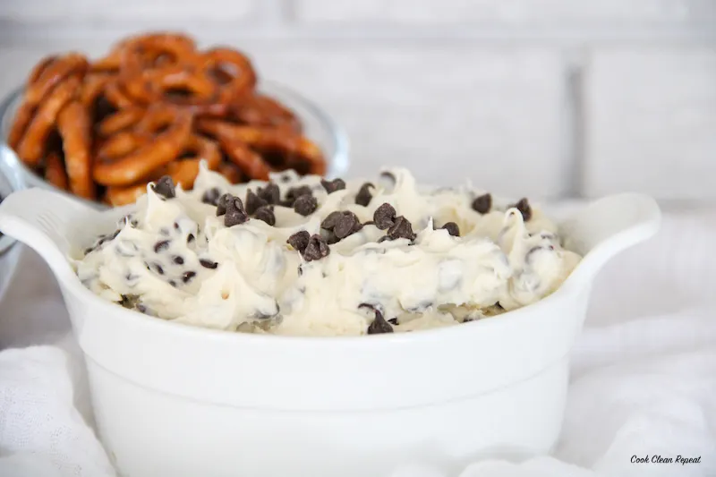 cannoli dip served with pretzels. 

