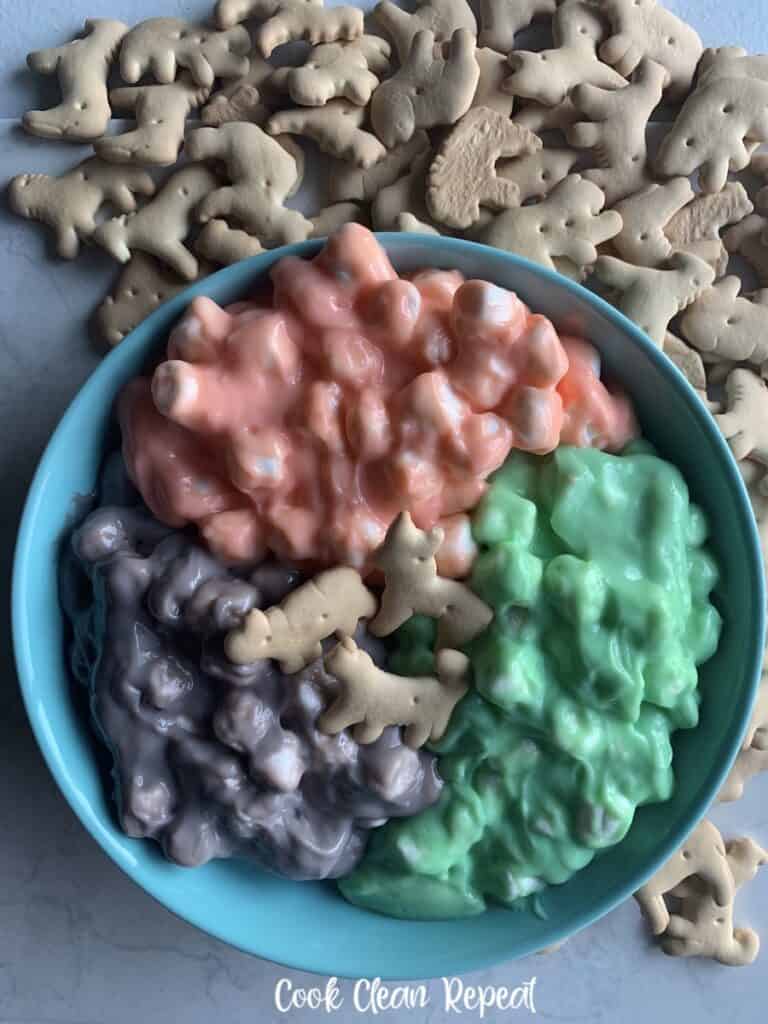 Top down look at the finished unicorn fluff ready to eat.