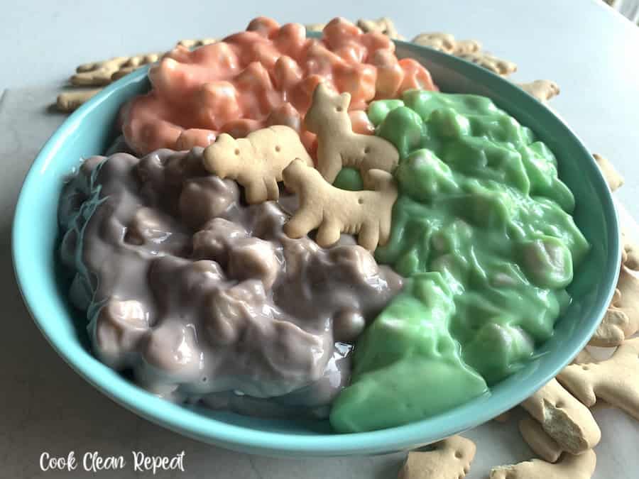 A view of the bowl full of finished dip ready to share.