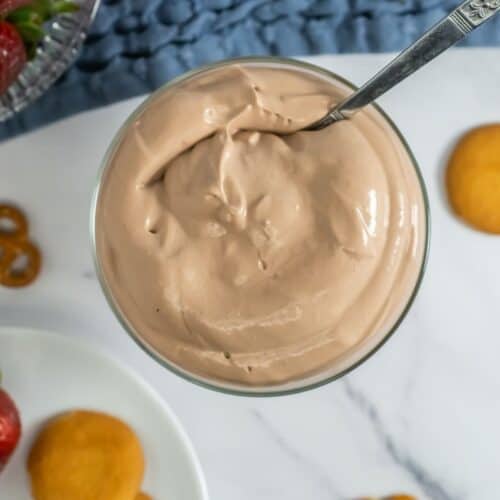 Completed chocolate fruit dip.