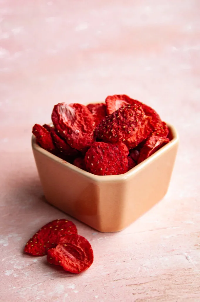 Another look at freeze dried strawberries. 
