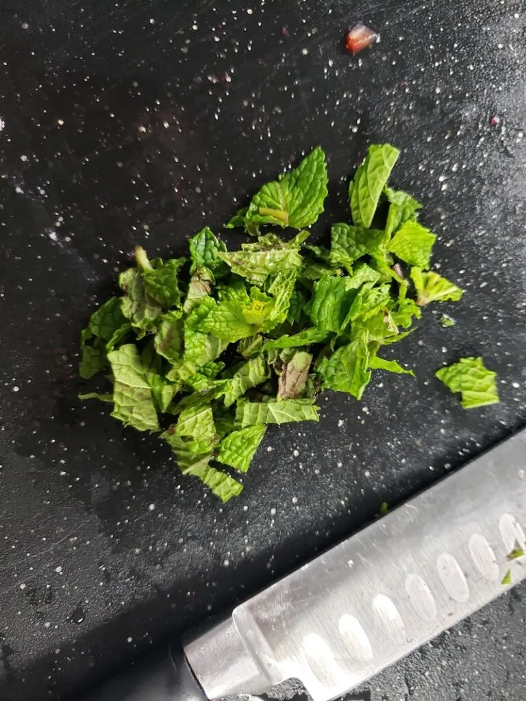 chopped mint