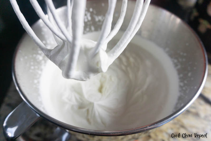 heavy whipping cream being whipped up. 