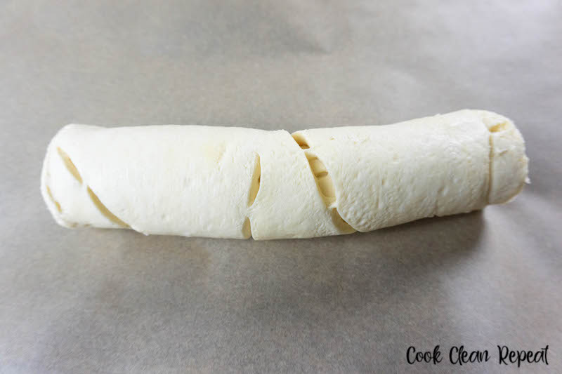 Crescent rolls ready to be rolled out and filled. 