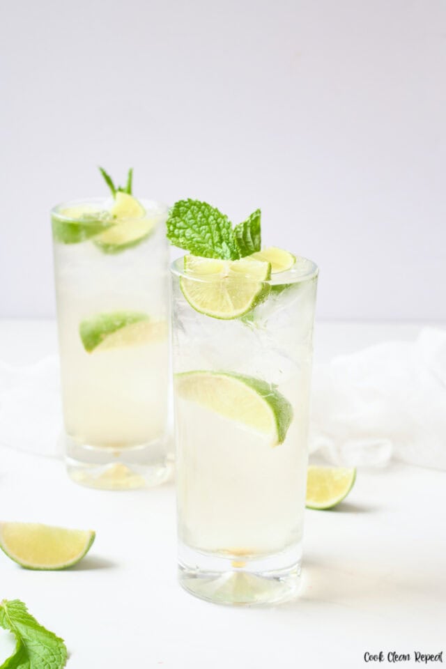 Mint Lime Sparkling Water Recipe - Cook Clean Repeat