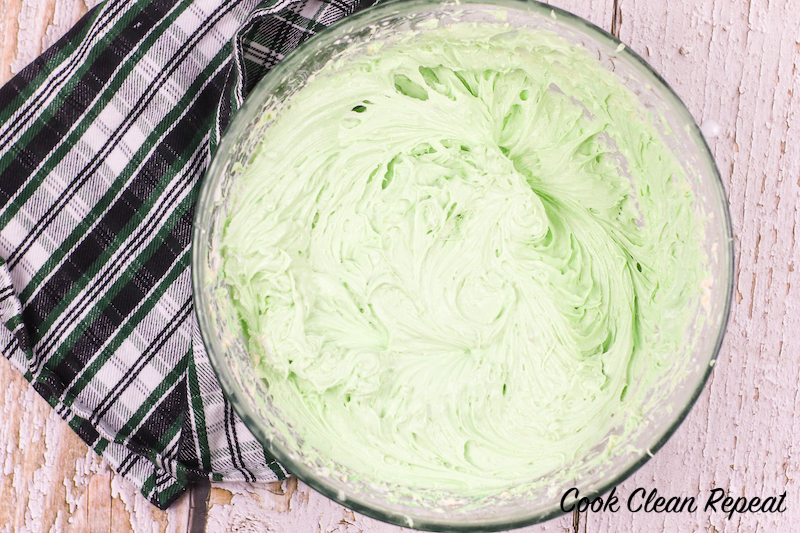 food coloring added to the grinch dip to make it green