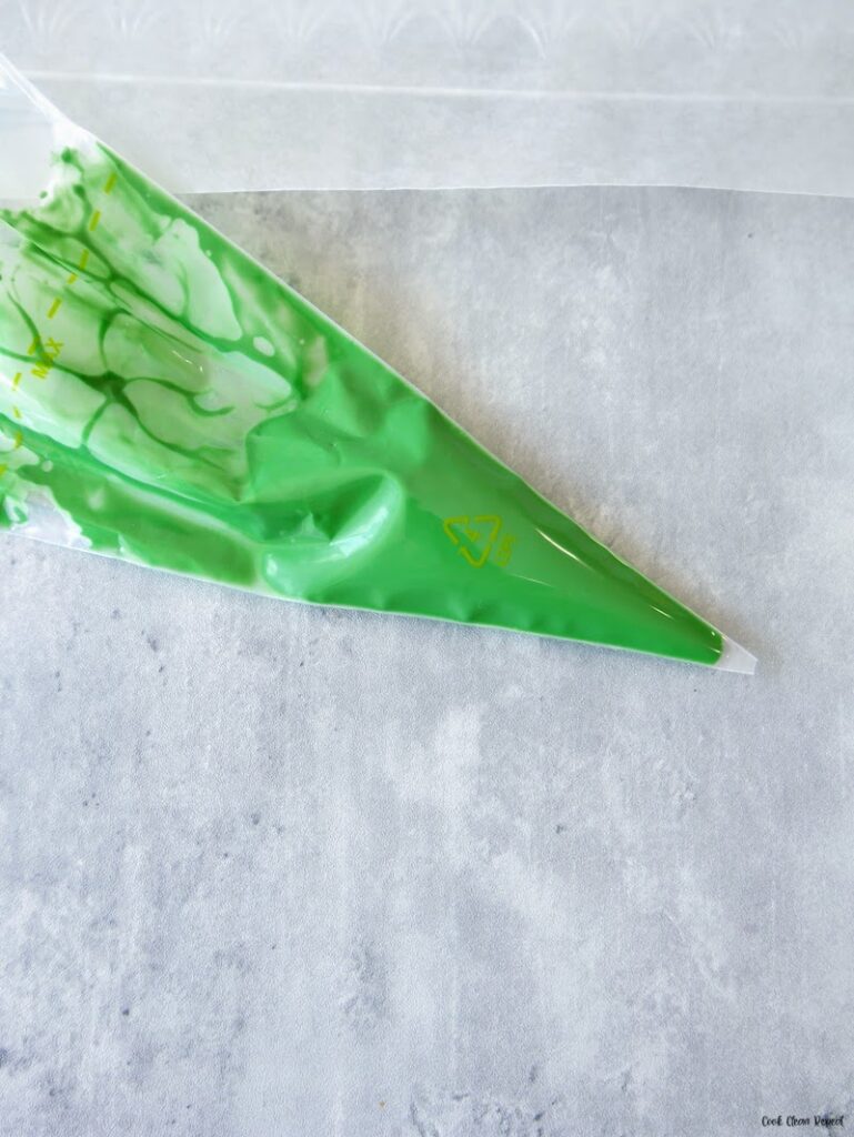 pastry bag filled with melted candy melt