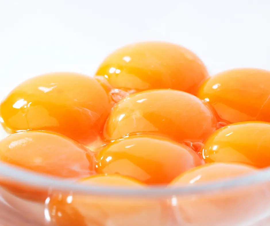 egg yolks in bowl