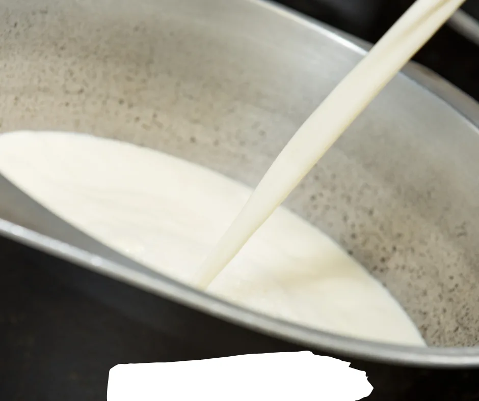 milk in saucepan