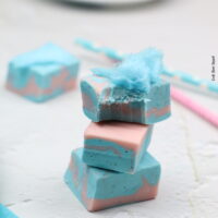 Finished cotton candy fudge ready to eat