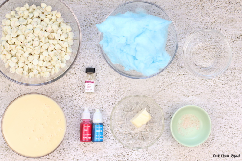 ingredients needed to make cotton candy fudge