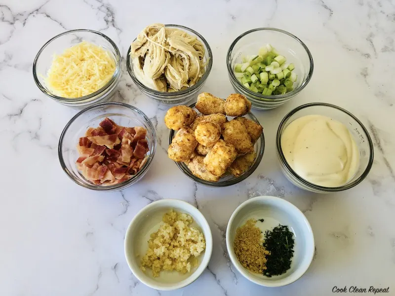 ingredients for cheesy tater tot casserole