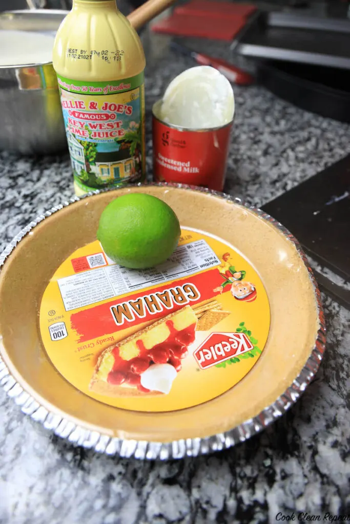 ingredients for key lime ice cream pie