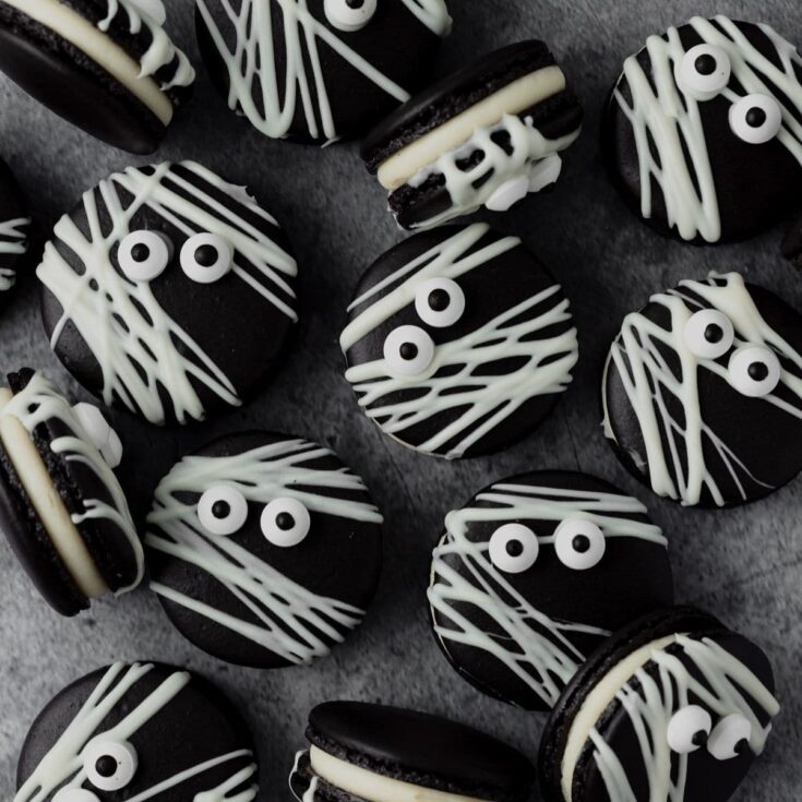 Image for Black Cocoa Mummy Macarons Recipe 