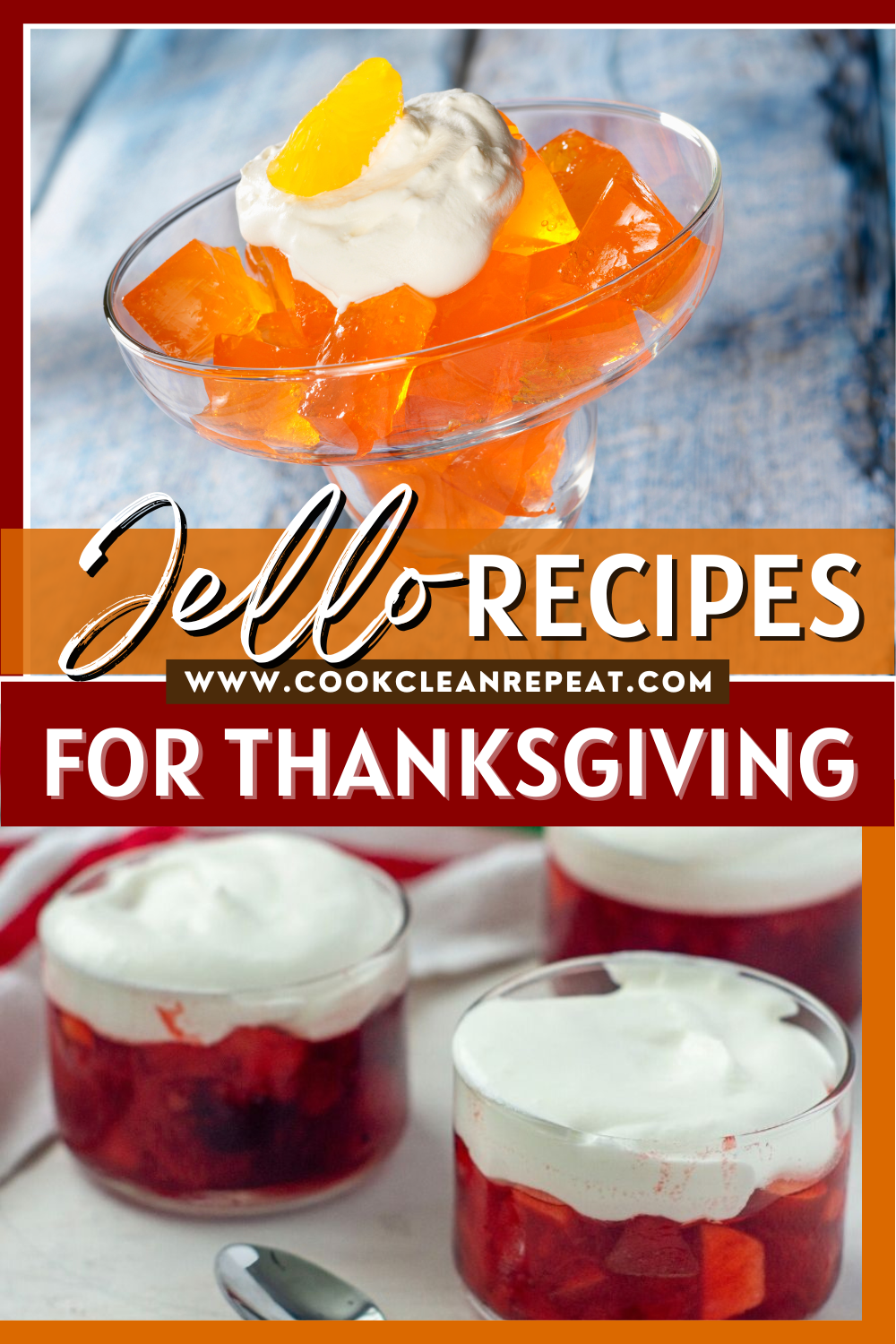 Pin showing the title Jello Recipes for Thanksgiving
