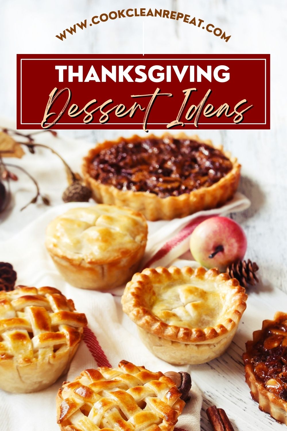 Pin showing the title Thanksgiving Dessert Ideas