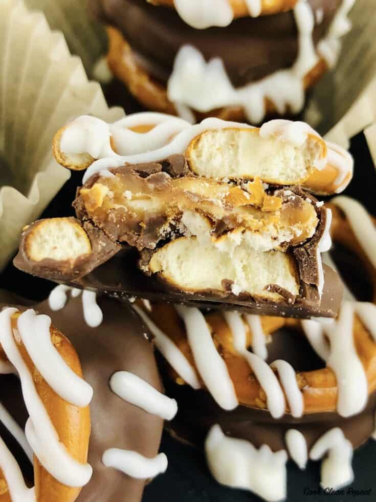 Almond Bark Dipped Pretzels - Cook Clean Repeat